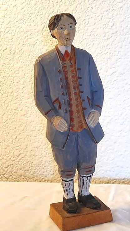 1952 Norwegian Hand Carved Folk Art, Man from Gudbrandsdal