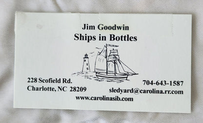 "Jolie Brise" Pilot Cutter Ship in a Bottle by Jim Goodwin