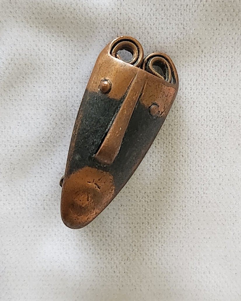 Rebajes Copper "Brazilian Mask" Scatter Pin