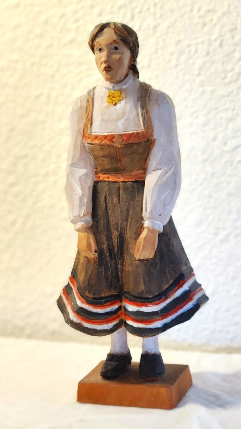 1952 Norwegian Hand Carved Folk Art, Woman from Setesdal