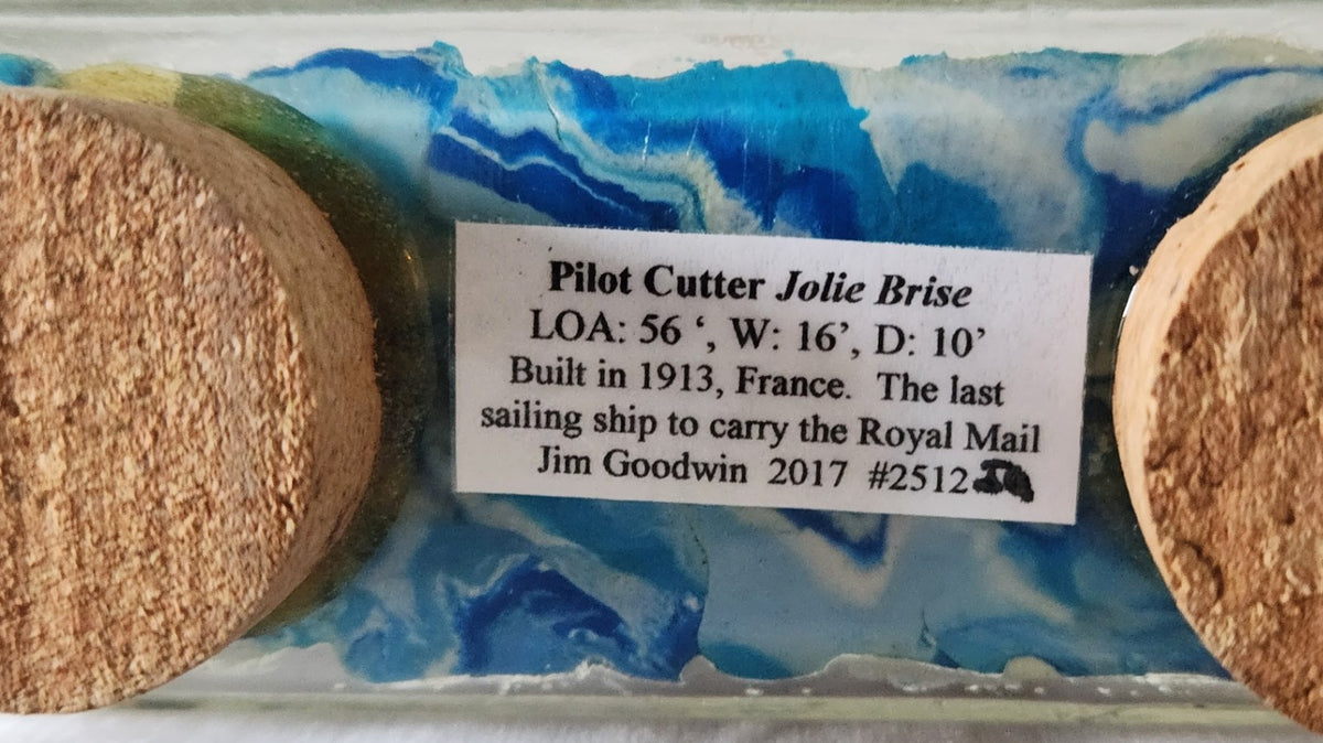 "Jolie Brise" Pilot Cutter Ship in a Bottle by Jim Goodwin