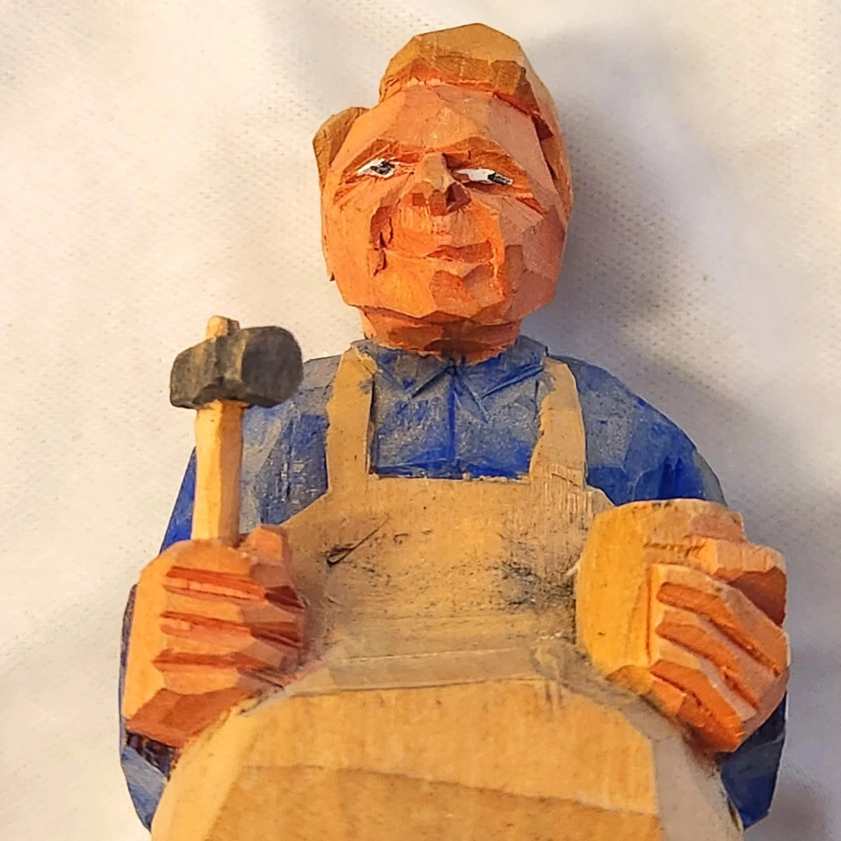 Vintage Swedish Hand-Carved Shoemaker Cobbler Folk Art