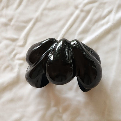 Vintage Marion Godart Paris Chunky Black Resin Cuff Bracelet