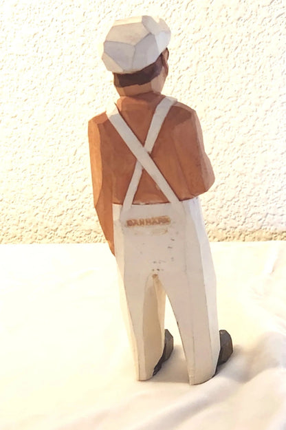 Danish Wooden Folk Art Carving of Housepainter - circa 1980