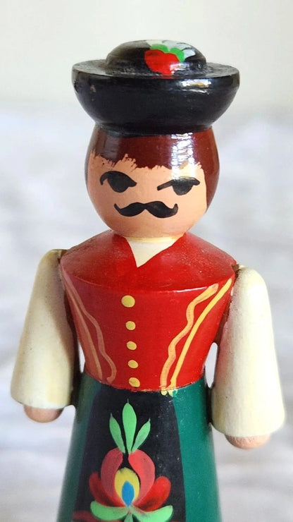 Small Hungarian Folk Art Wood Carved Man