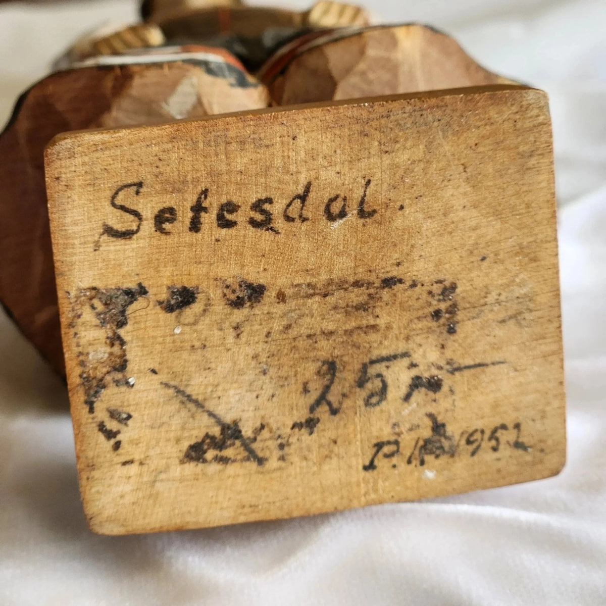 1952 Norwegian Hand Carved Folk Art, Woman from Setesdal