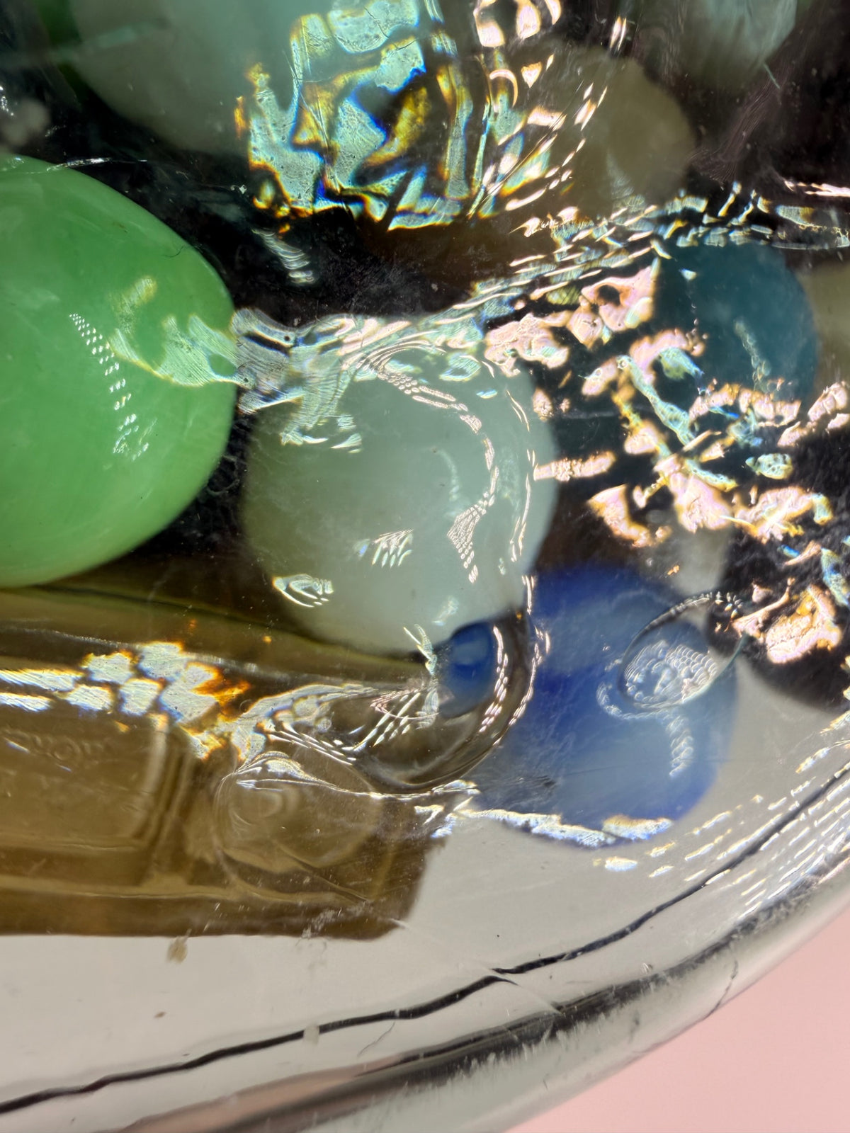 Vtg Treasure Jar Aqua BALL Jar