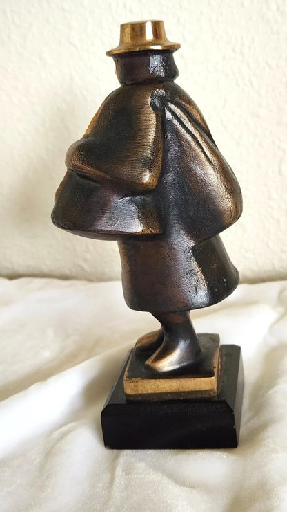 Bronze Boras Knalle Sculpture - Swedish Peddler - Nils Castegren