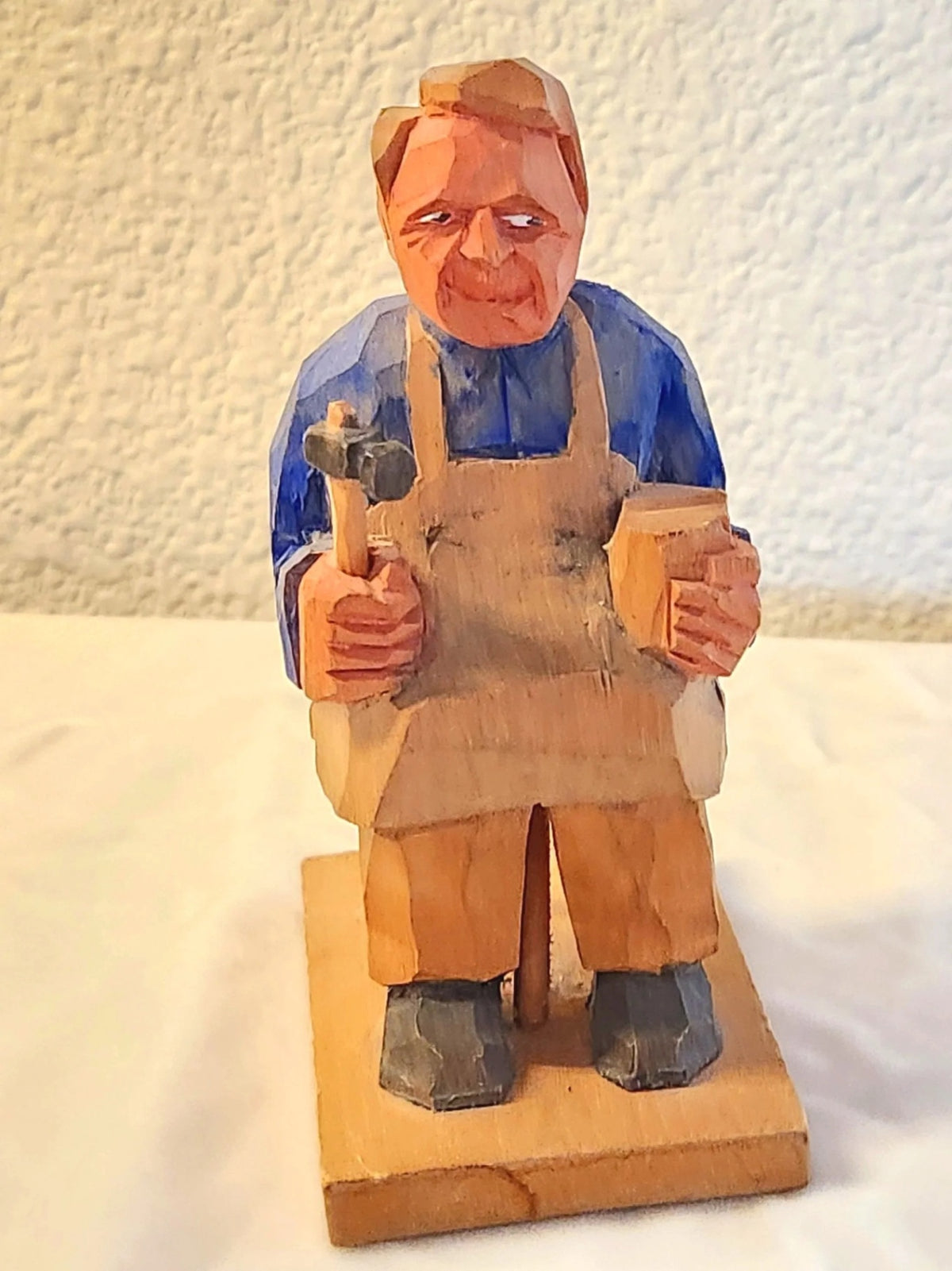 Vintage Swedish Hand-Carved Shoemaker Cobbler Folk Art