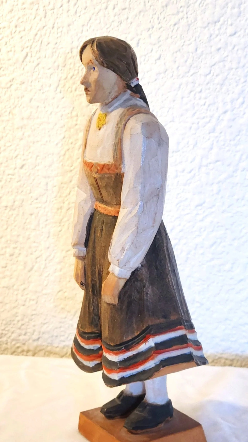 1952 Norwegian Hand Carved Folk Art, Woman from Setesdal