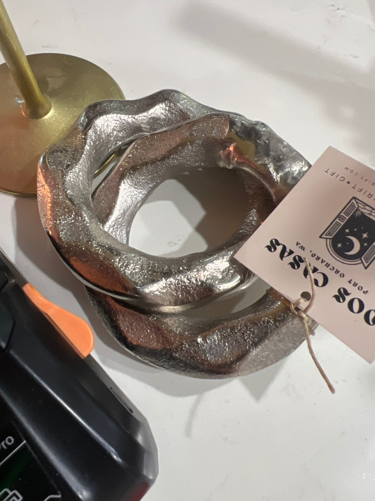  silver table decor rings