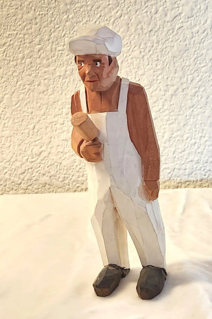 Danish Wooden Folk Art Carving of Housepainter - circa 1980