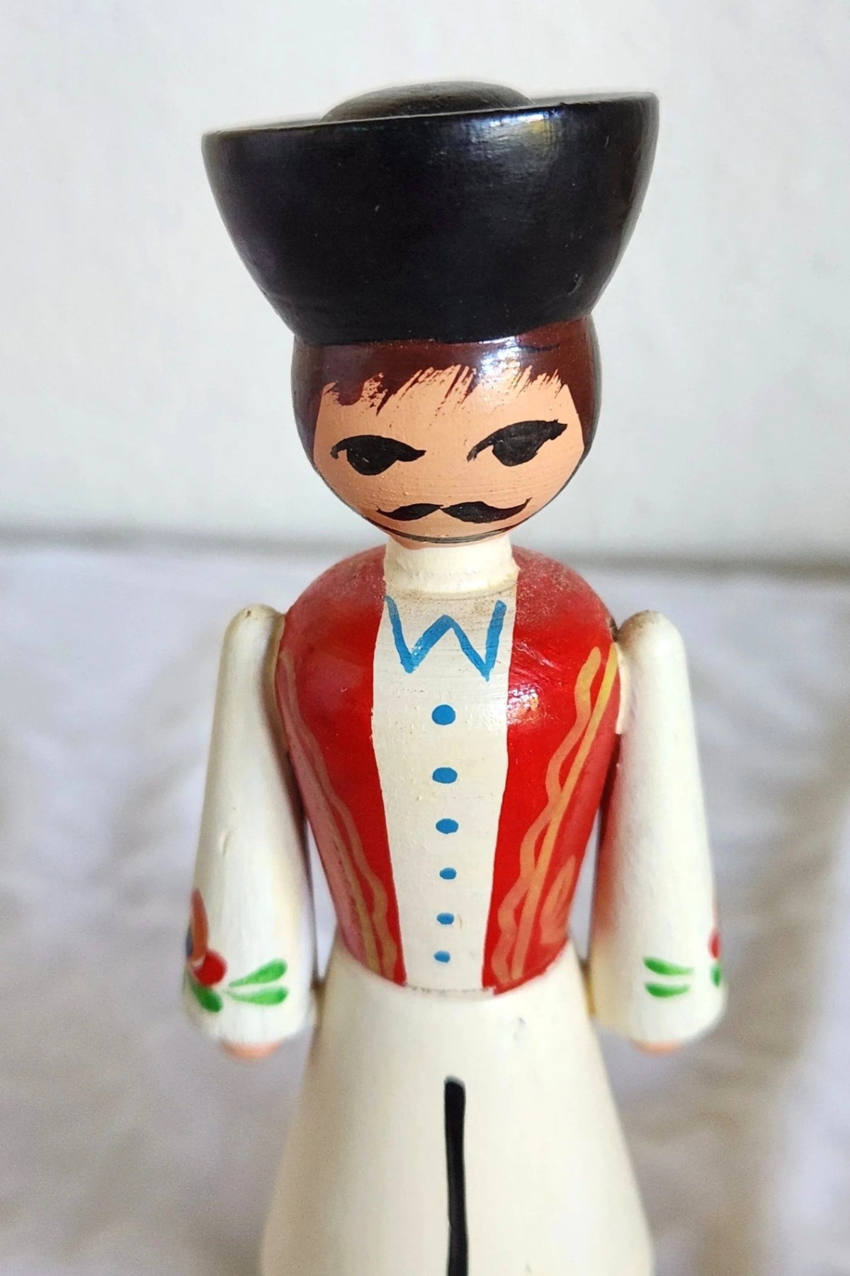Handcarved & Painted Hungarian Wood Dolls - Man & Woman Pair