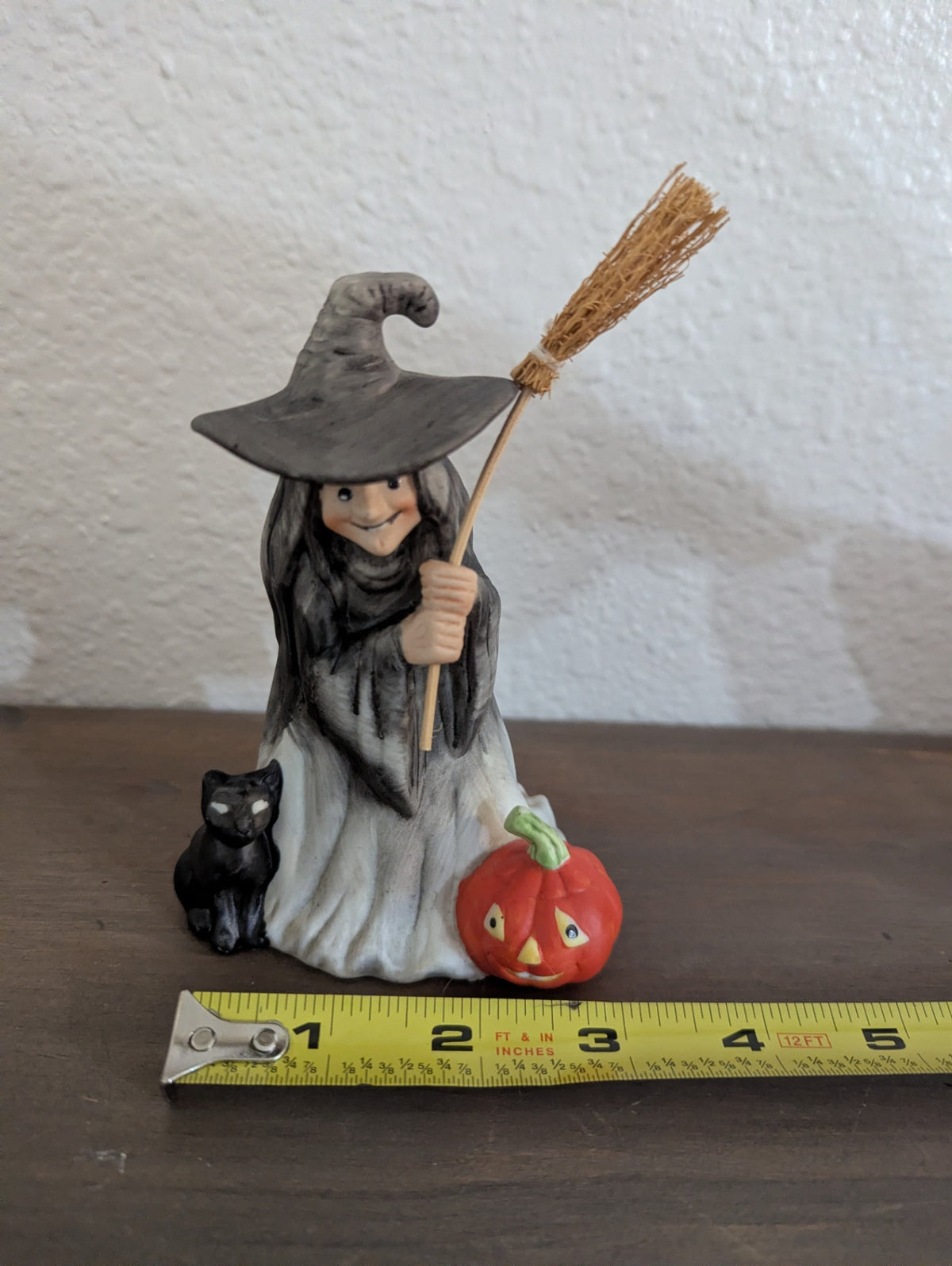 1980's Ceramic Witch with Black Cat