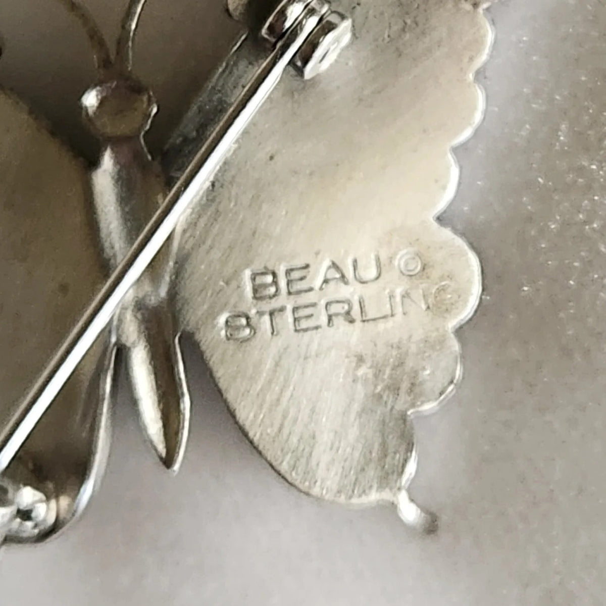 Midcentury Beau Sterling Butterfly Brooch