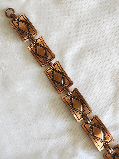 1960s Southwest Style Copper Link Bracelet