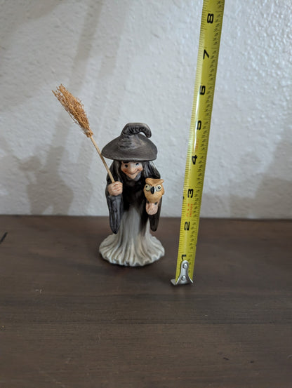 1980's Ceramic Witch with an Owl