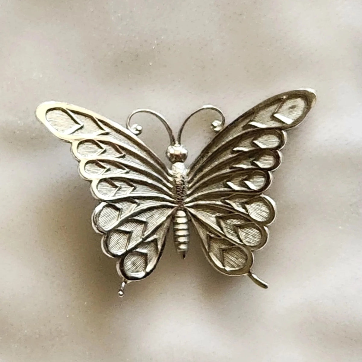 Midcentury Beau Sterling Butterfly Brooch