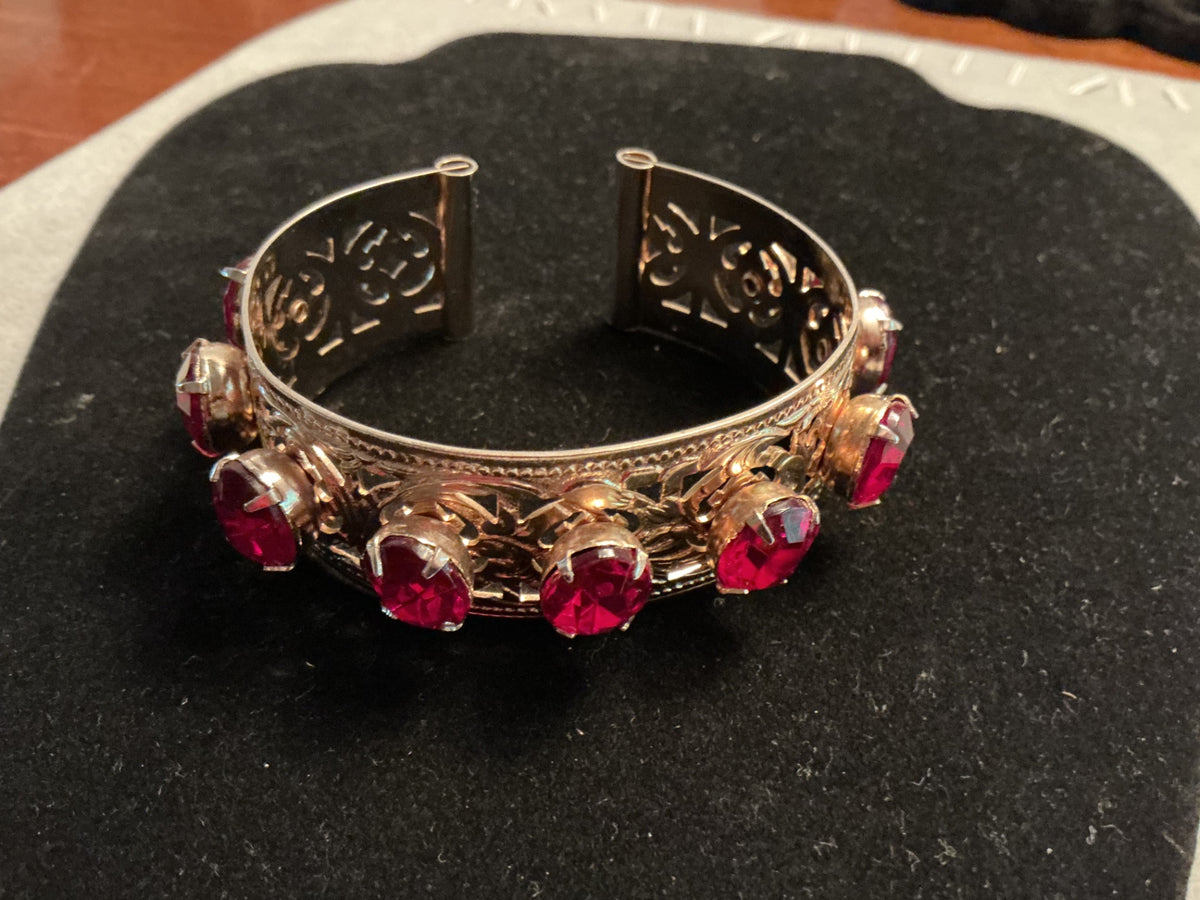 Ornate Red Gemstone Bracelet