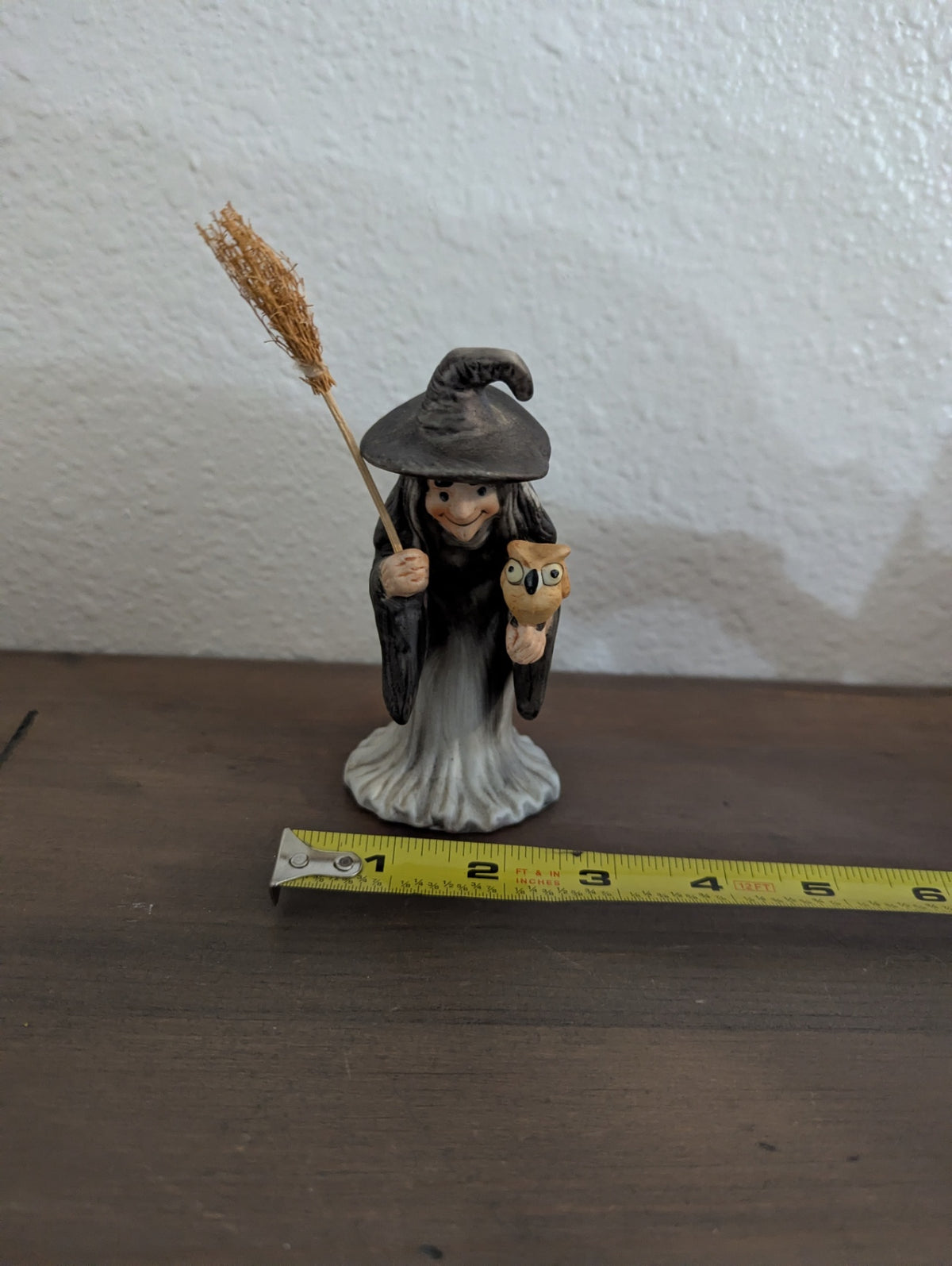 1980's Ceramic Witch with an Owl