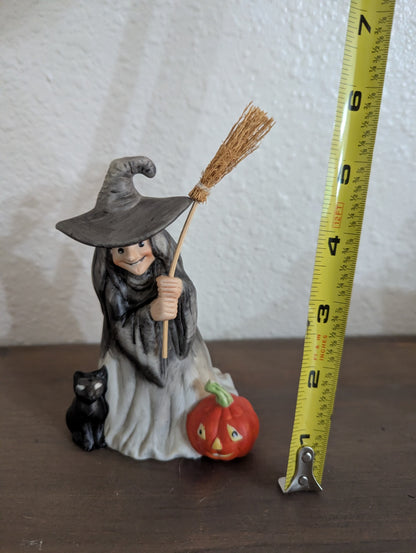 1980's Ceramic Witch with Black Cat