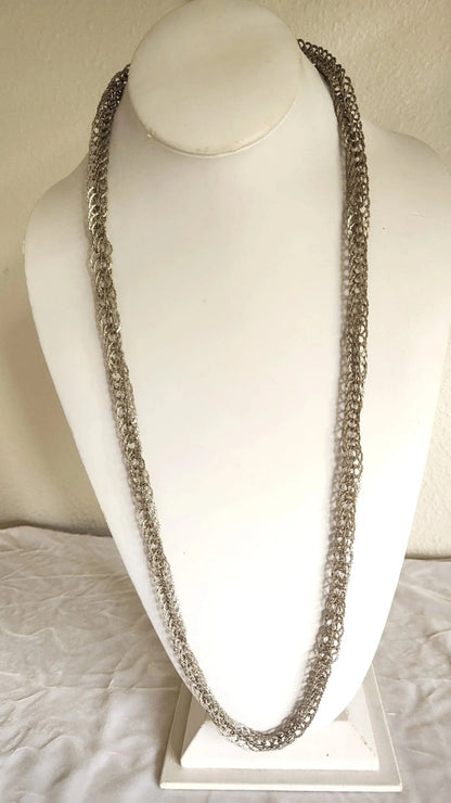 Vintage Guatemalan Wedding Necklace - Thickly Silver-Plated