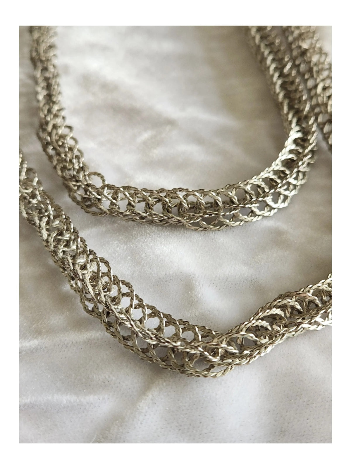 Vintage Guatemalan Wedding Necklace - Thickly Silver-Plated