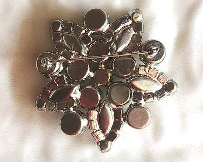 1960s Large Starburst Rhinestone Brooch