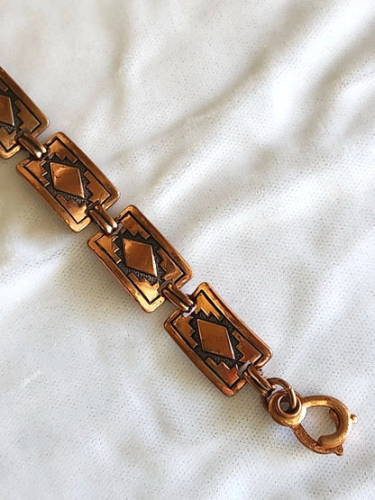 1960s Southwest Style Copper Link Bracelet