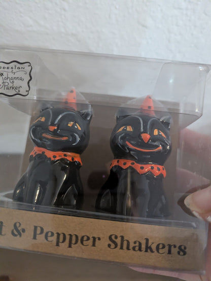 Johanna Parker Black Cat Salt & Pepper Shakers