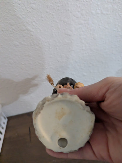1980's Ceramic Witch with an Owl