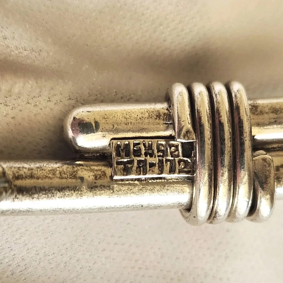 1980s Modernist Mexican Sterling Silver Tied Bars Brooch