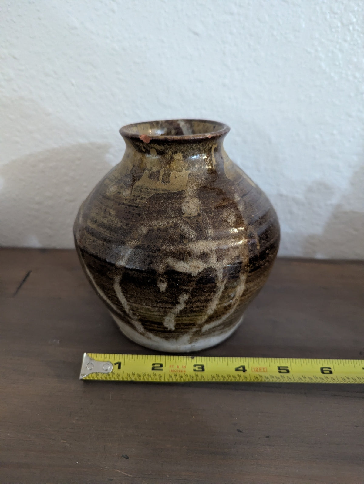 Vtg. studio Pottery Drip Glaze Earthy