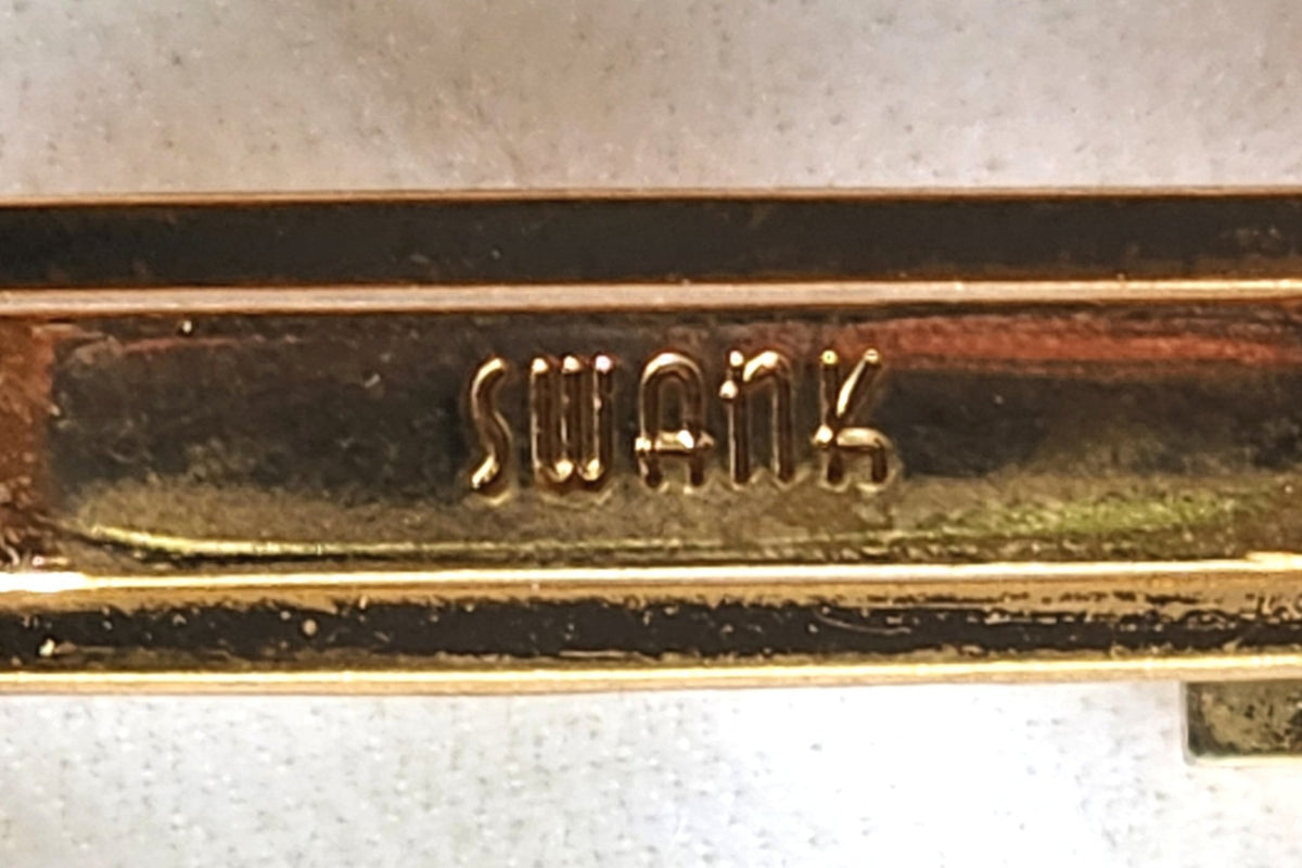 Midcentury Swank Scimitar Sword Blue Moonglow Lucite Tie Bar