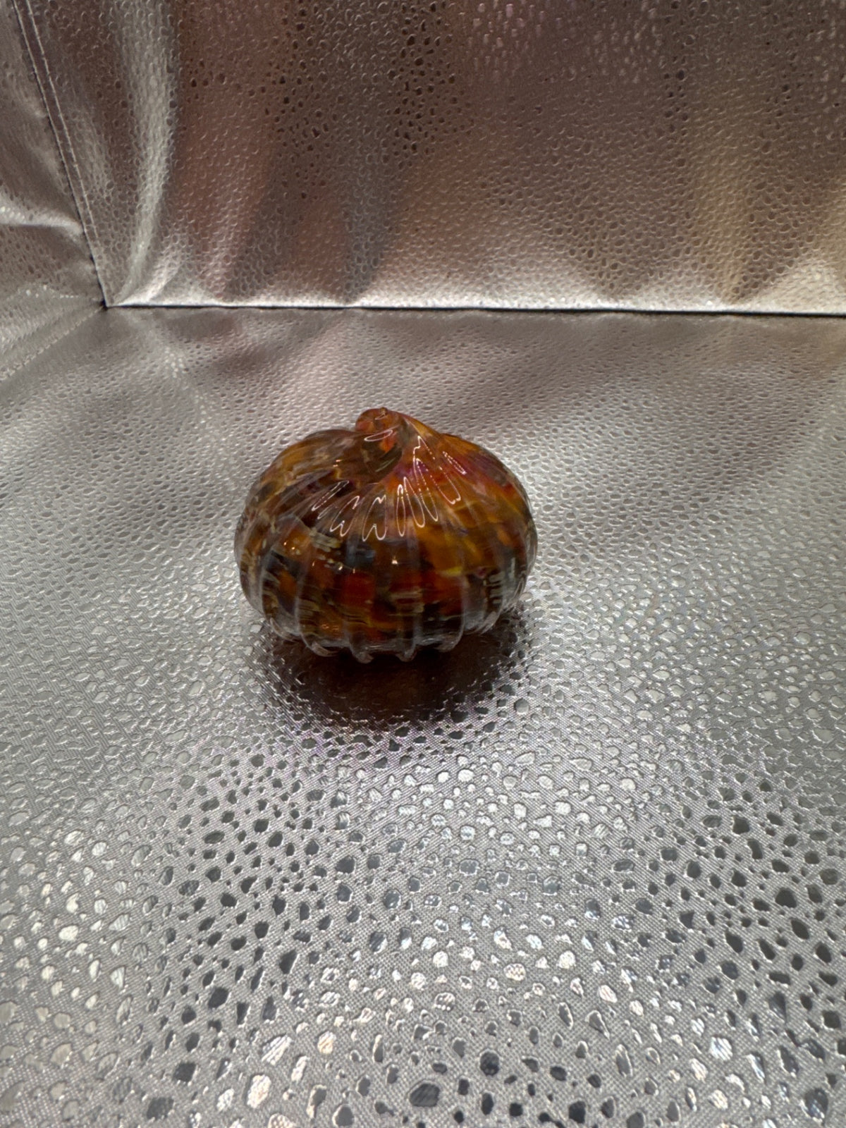 Glass blown pumpkin-signed
