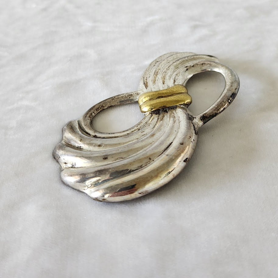 Vintage Mexican Silver & Gold Bow Brooch