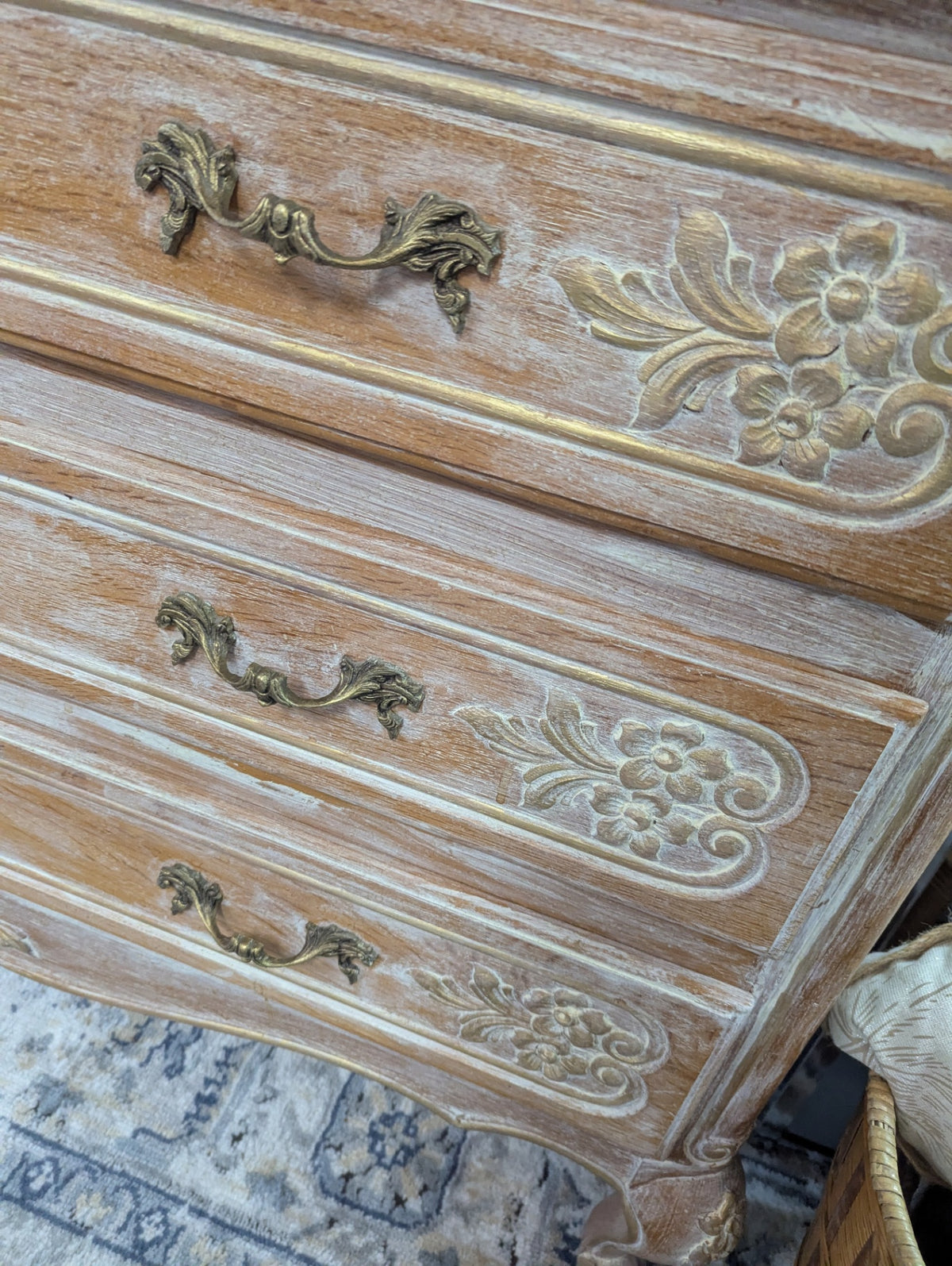 Vtg. French Provincial 3-Drawer Dresser