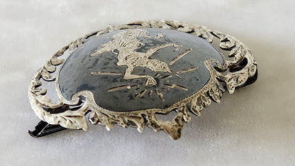 Vintage Siam Sterling Niello Mekhala Brooch