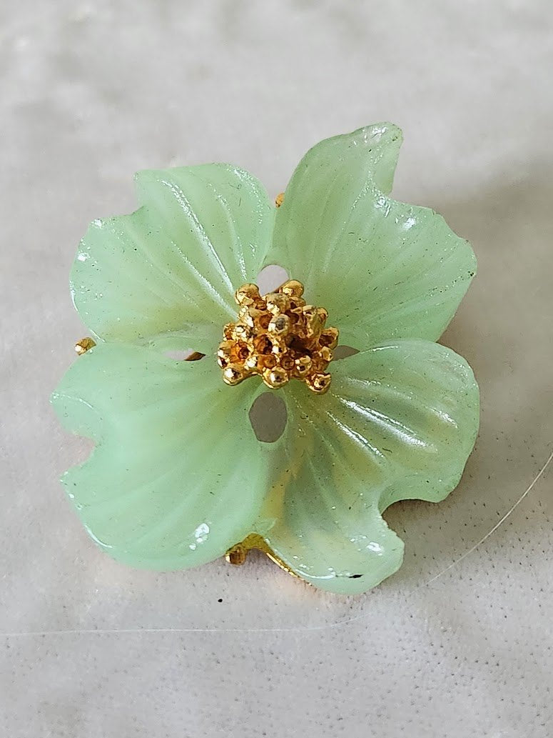 Seafoam Green Dogwood Blossom Brooch