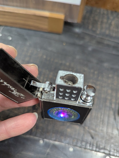 Vtg. Metal Lighter with Blinking Lights