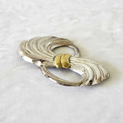 Vintage Mexican Silver & Gold Bow Brooch