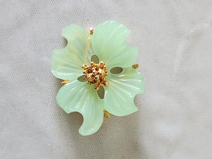 Seafoam Green Dogwood Blossom Brooch