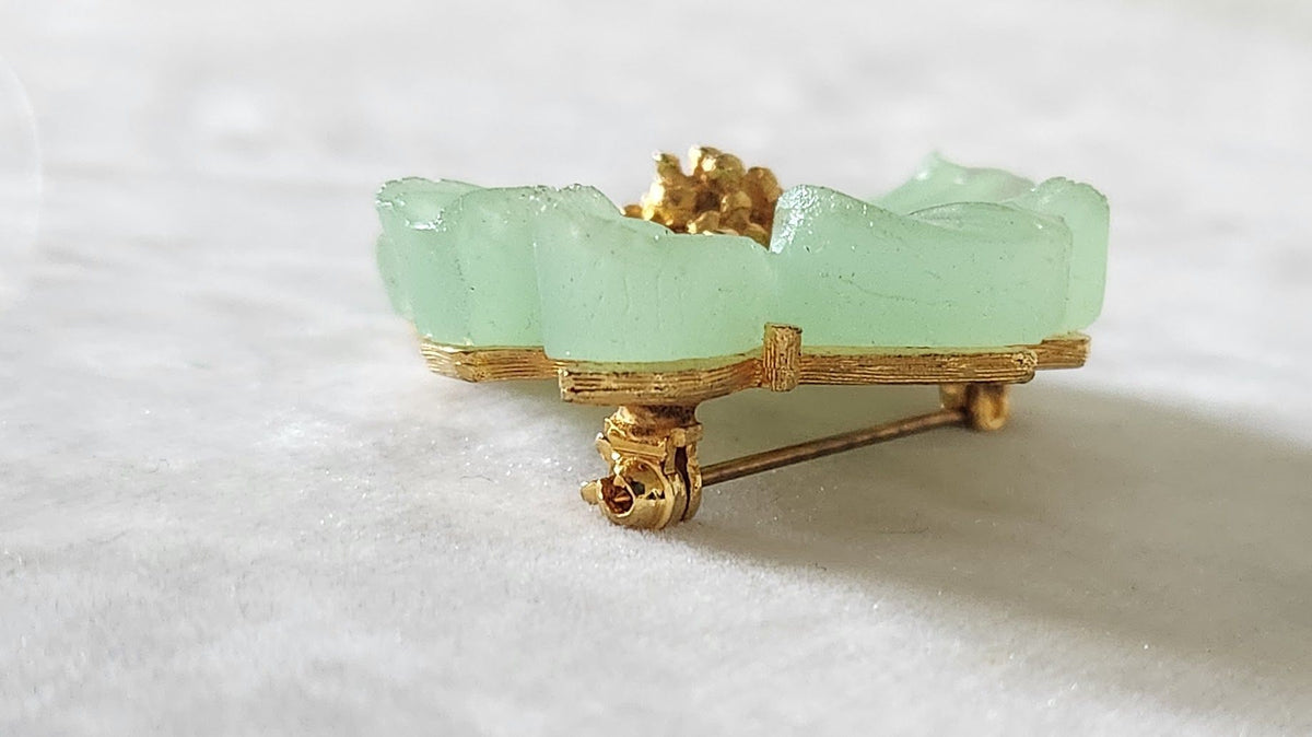 Seafoam Green Dogwood Blossom Brooch