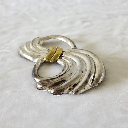 Vintage Mexican Silver & Gold Bow Brooch