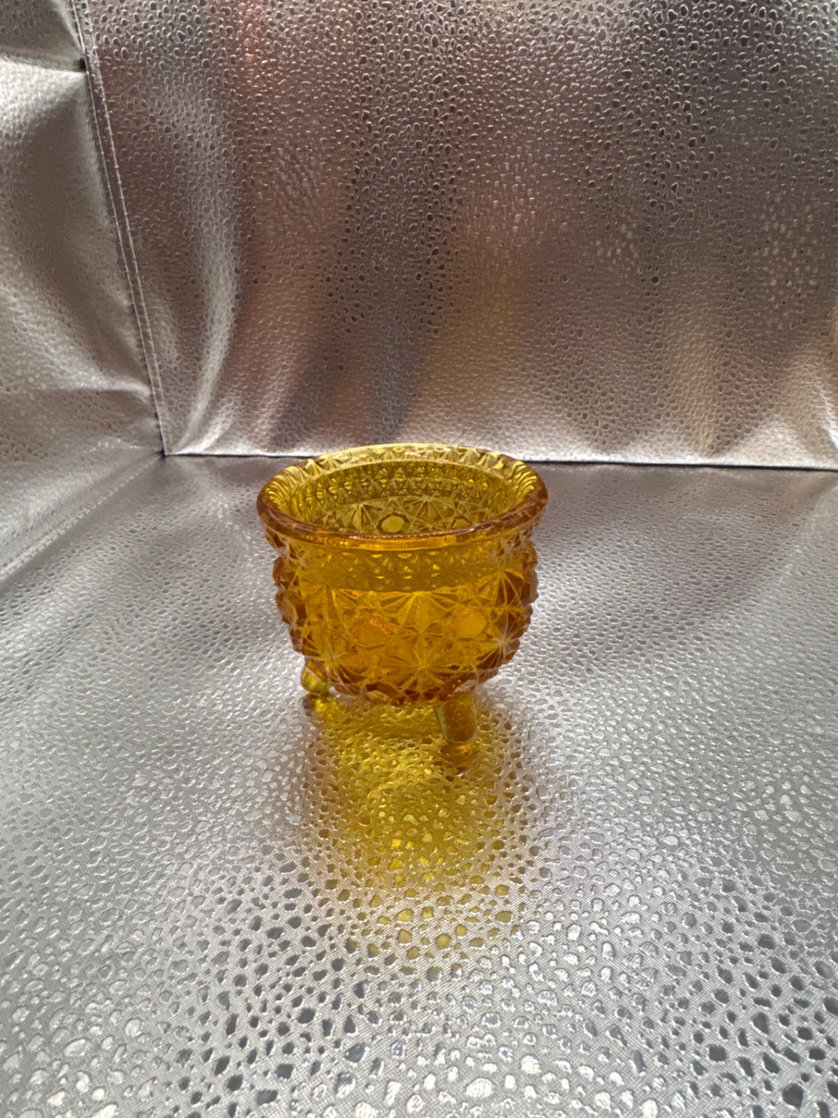 Vtg footed Amber bowl