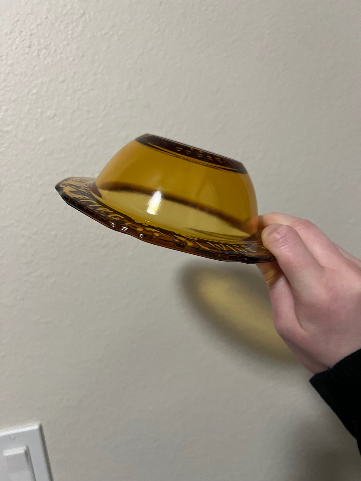 Vintage Indiana Amber Glass Nursery Rhyme Bowl