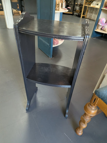 Vtg. Small Black Standing Shelf