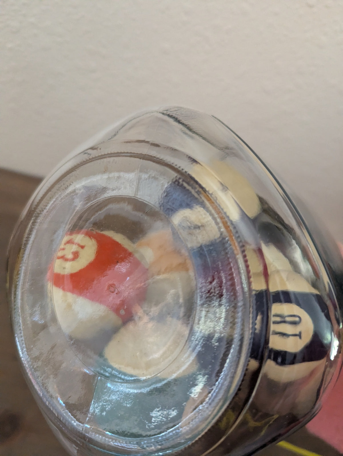 Vtg. Billiard Balls in Vintage Jar