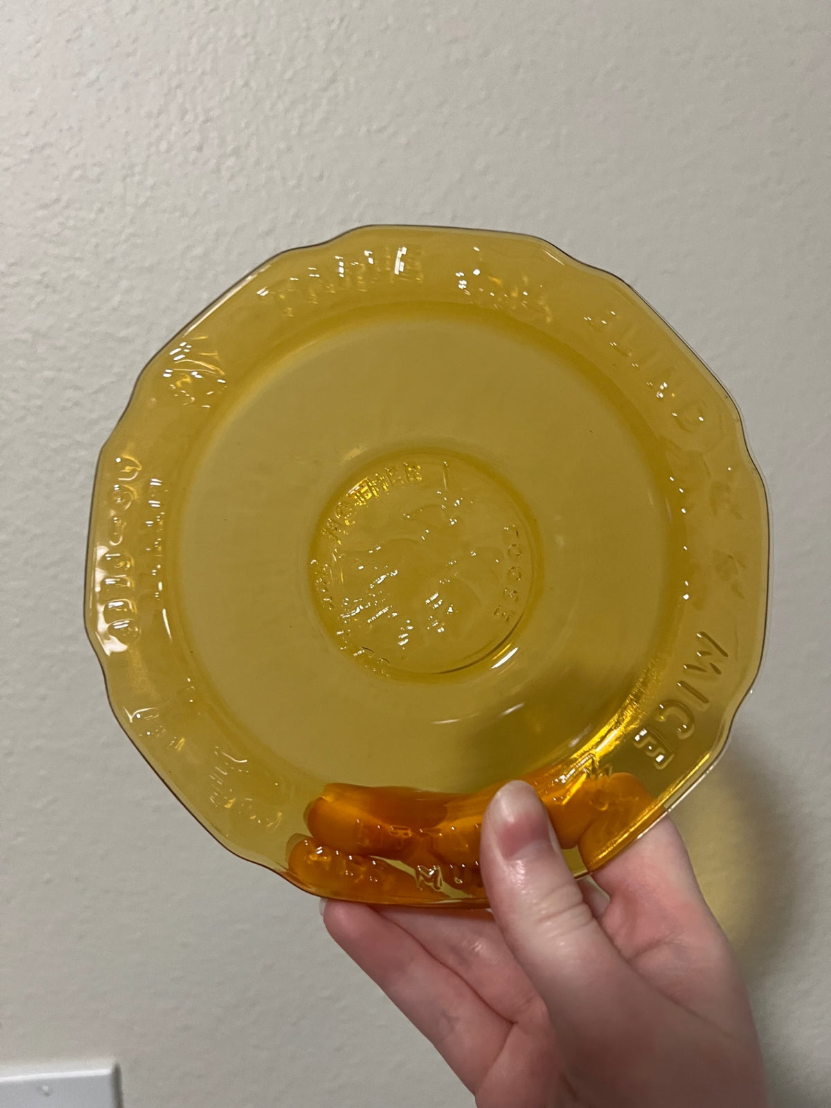 Vintage Indiana Amber Glass Nursery Rhyme Bowl