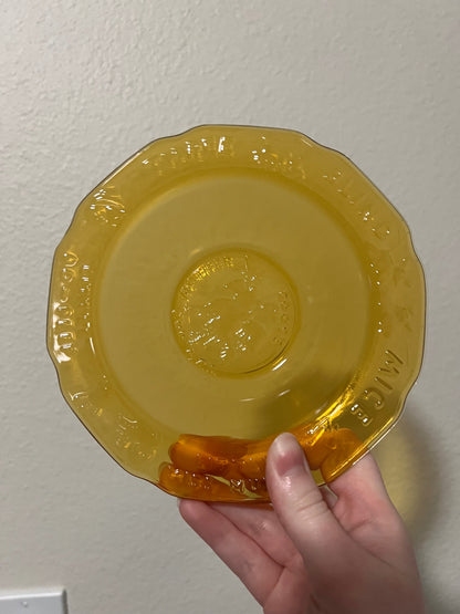 Vintage Indiana Amber Glass Nursery Rhyme Bowl